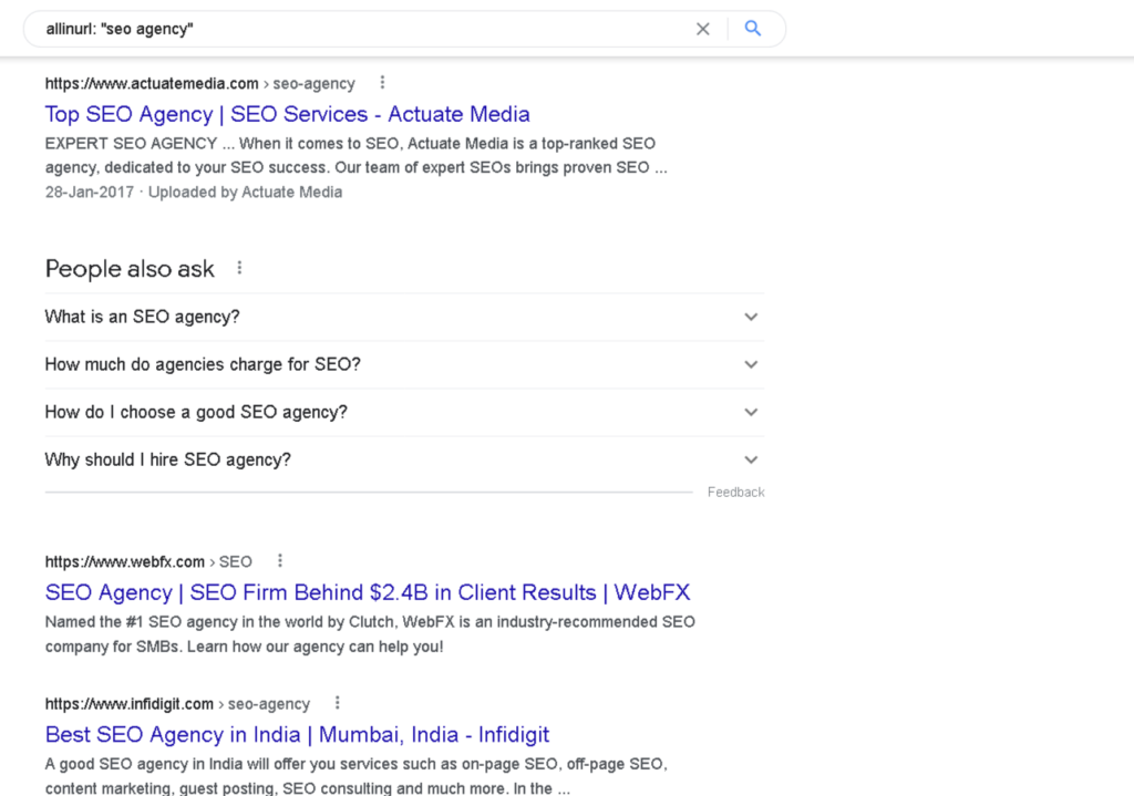 inurl allinurl google search operators