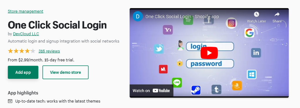 One Click Social Login