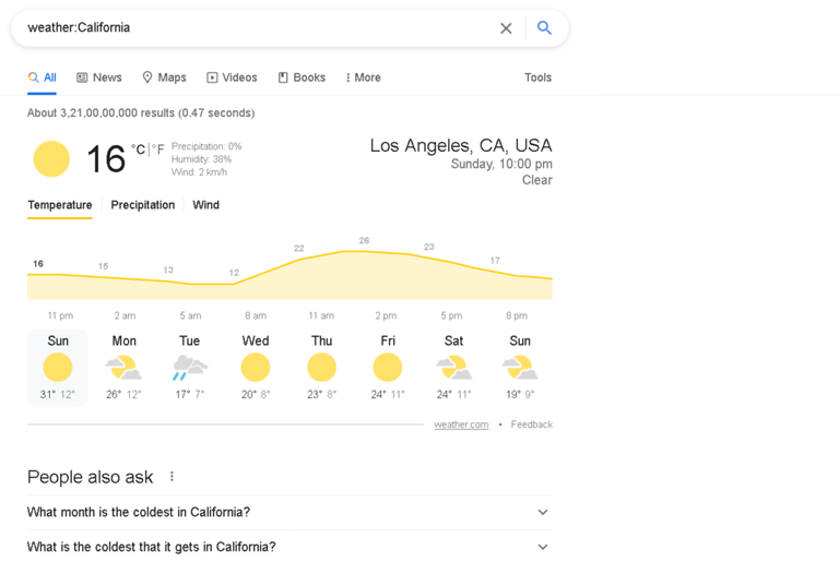 weather google search operators